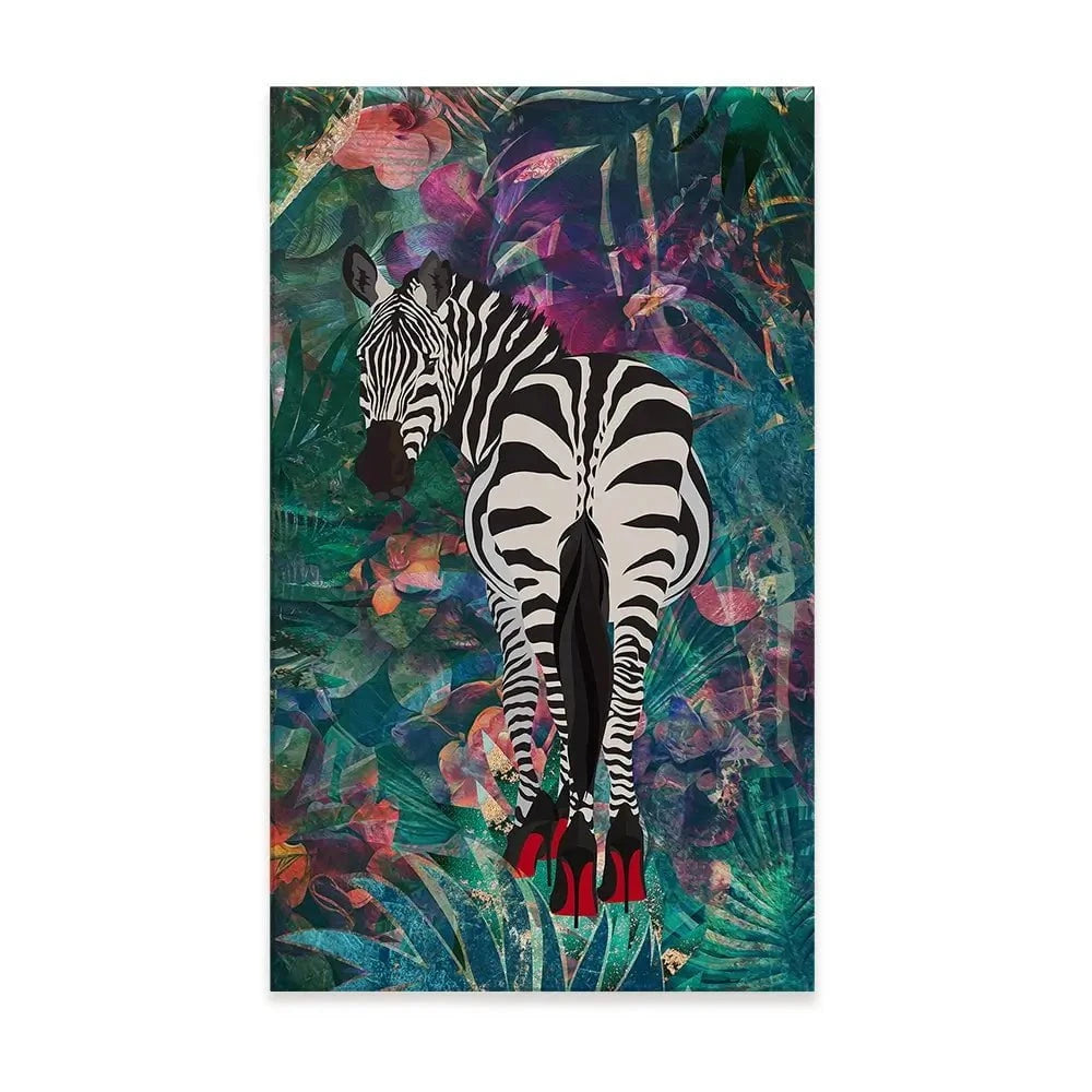 Exotic Zebra Wearing Heels Canvas Print Exotic Zebra Wearing Heels Canvas Print wall art product Sarah Manovski