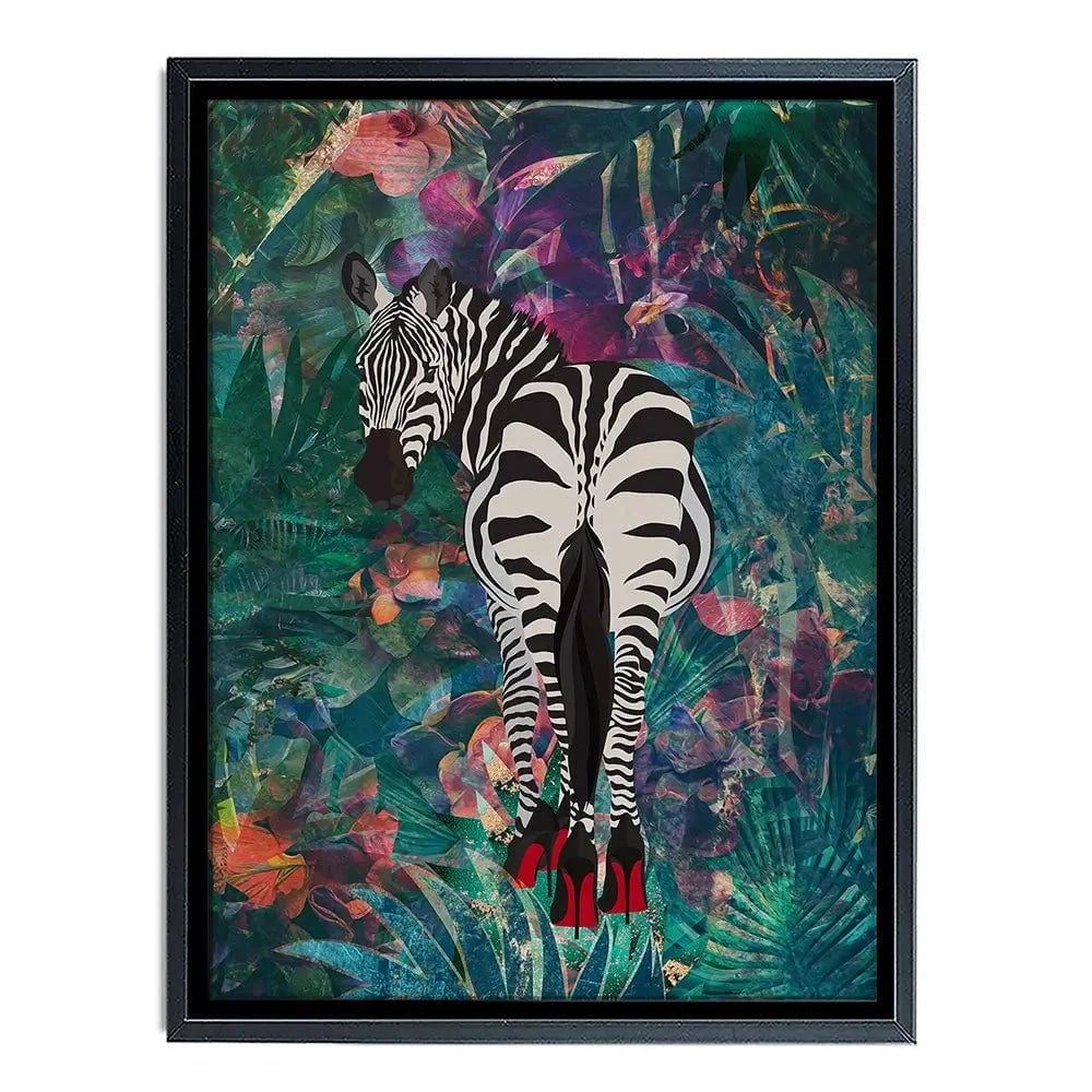 Exotic Zebra Wearing Heels Canvas Print Exotic Zebra Wearing Heels Canvas Print wall art product Sarah Manovski