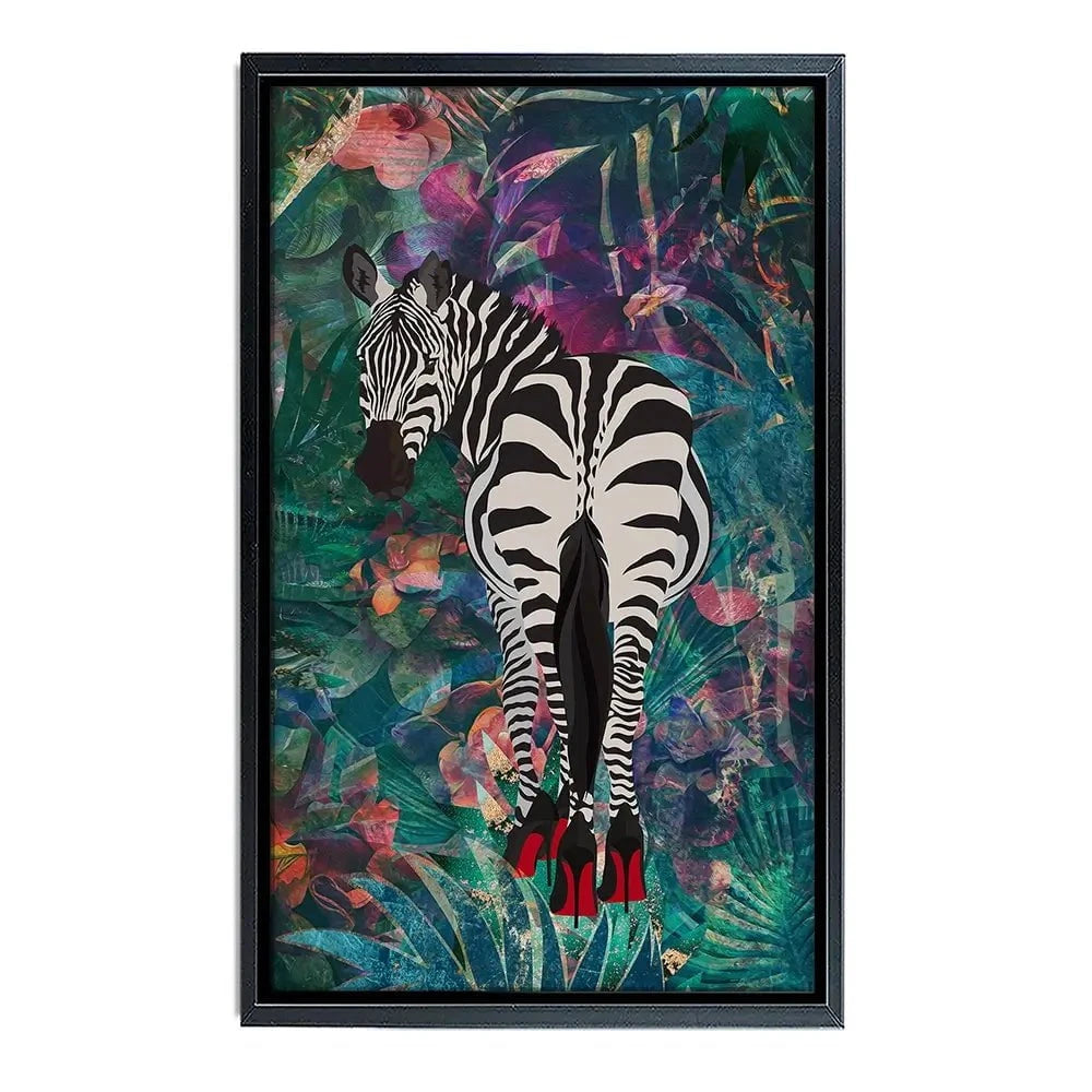 Exotic Zebra Wearing Heels Canvas Print Exotic Zebra Wearing Heels Canvas Print wall art product Sarah Manovski
