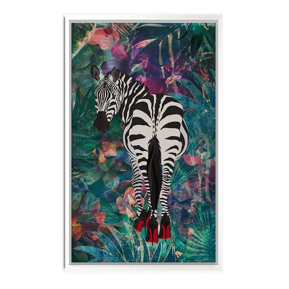 Exotic Zebra Wearing Heels Canvas Print Exotic Zebra Wearing Heels Canvas Print wall art product Sarah Manovski