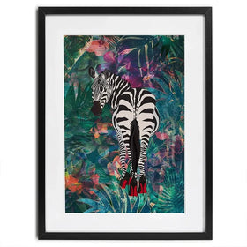 Exotic Zebra Wearing Heels Framed Art Print Exotic Zebra Wearing Heels Framed Art Print wall art product Sarah Manovski