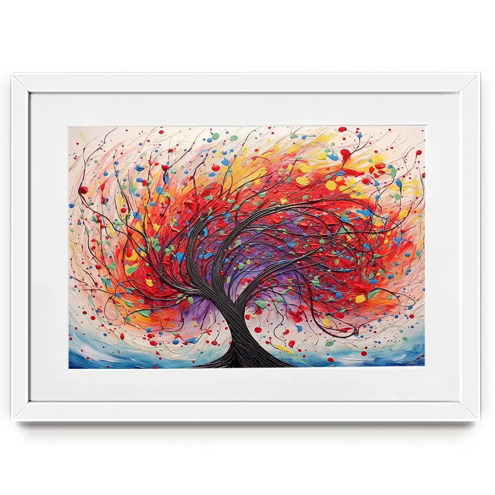 Expressionist Red Tree Framed Art Print Expressionist Red Tree Framed Art Print wall art product Lena Owens - Independent