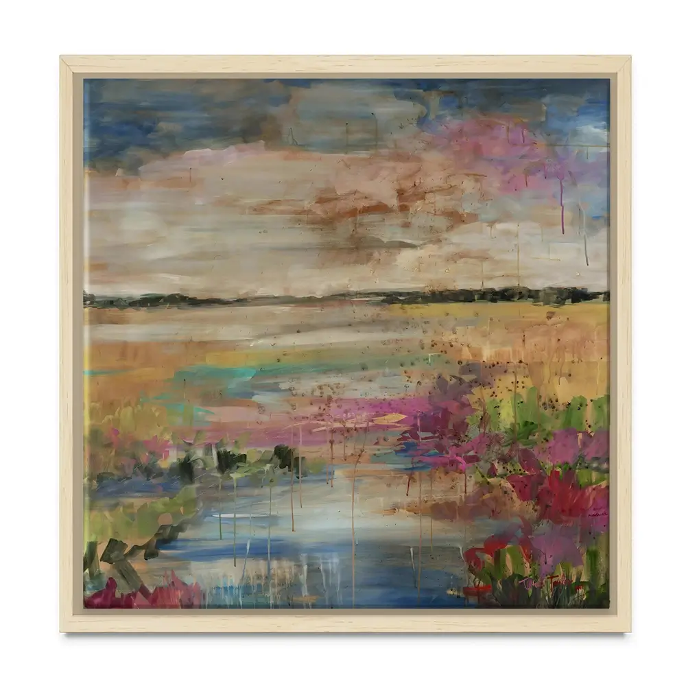 Expressionistic Marsh Square Canvas Print Expressionistic Marsh Square Canvas Print wall art product Tiffani Taylor - Independent