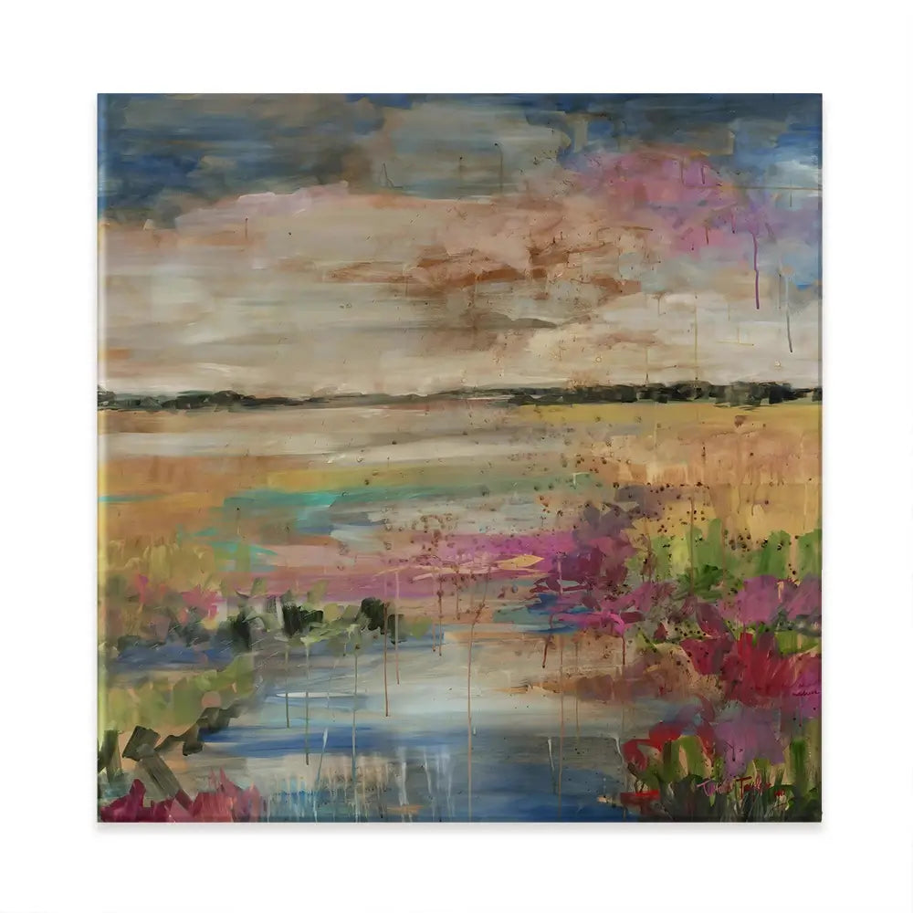 Expressionistic Marsh Square Canvas Print Expressionistic Marsh Square Canvas Print wall art product Tiffani Taylor - Independent
