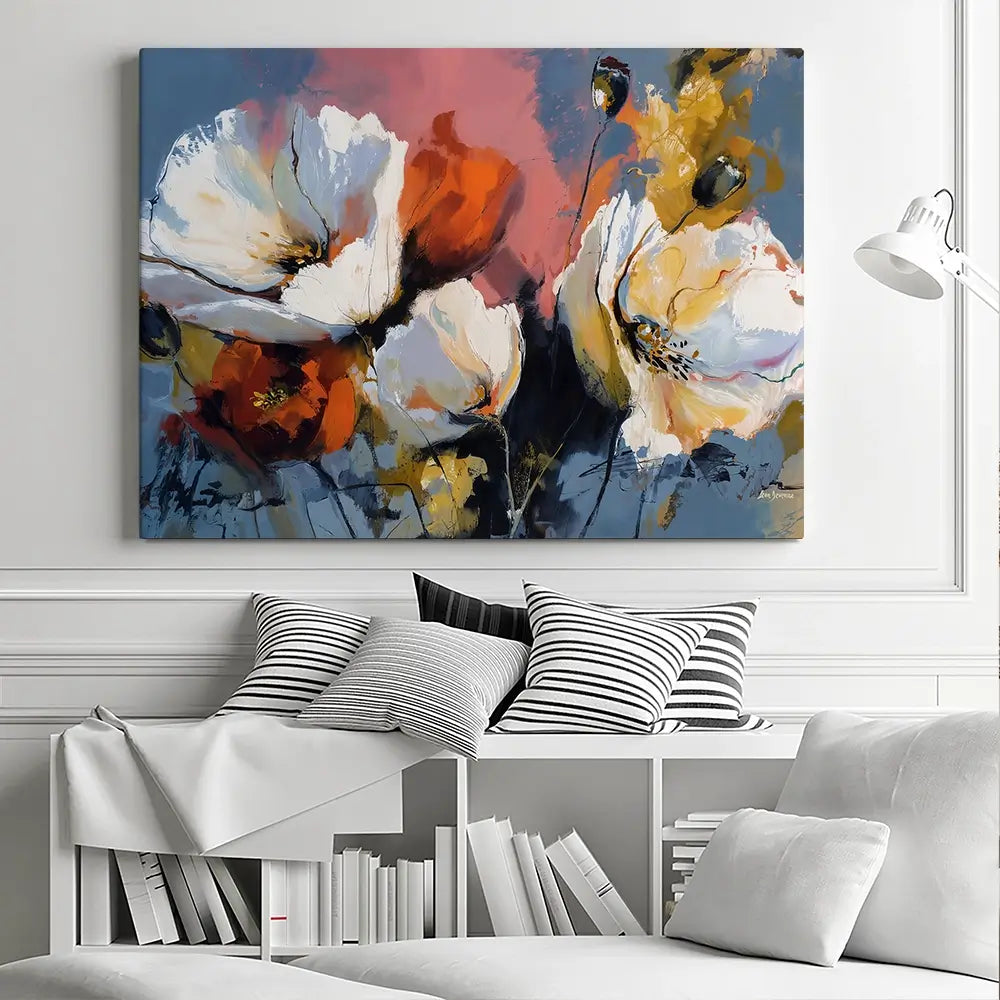 Expressive Abstract Floral Canvas Print Expressive Abstract Floral Canvas Print wall art product Leon Devenice