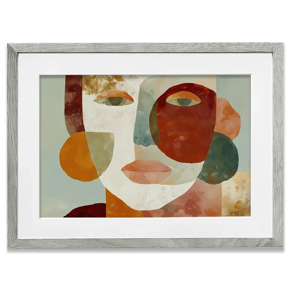 Face Of Shapes Framed Art Print Face Of Shapes Framed Art Print wall art product Chromatic Storm Studio