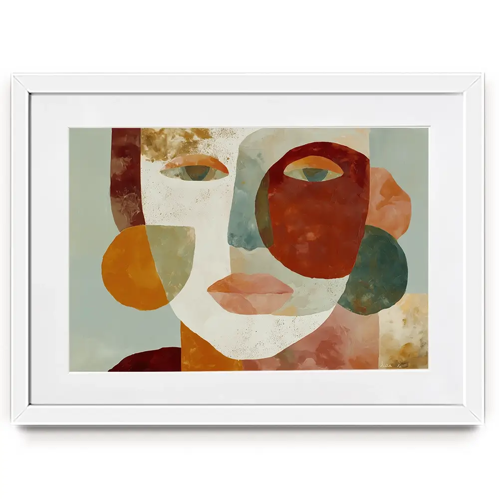 Face Of Shapes Framed Art Print Face Of Shapes Framed Art Print wall art product Chromatic Storm Studio