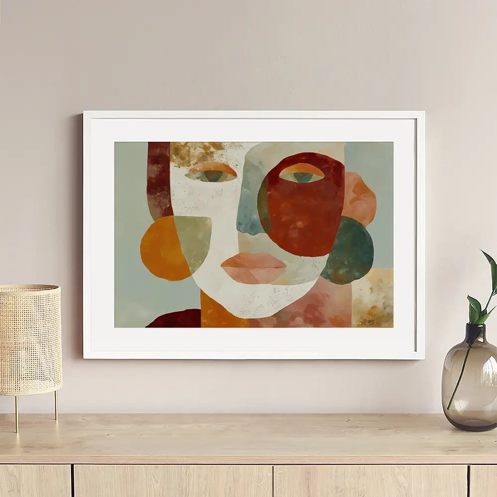 Face Of Shapes Framed Art Print Face Of Shapes Framed Art Print wall art product Chromatic Storm Studio