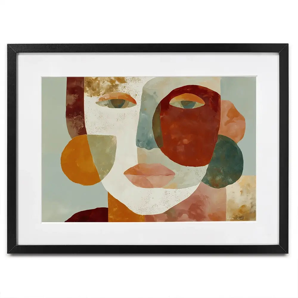 Face Of Shapes Framed Art Print Face Of Shapes Framed Art Print wall art product Chromatic Storm Studio