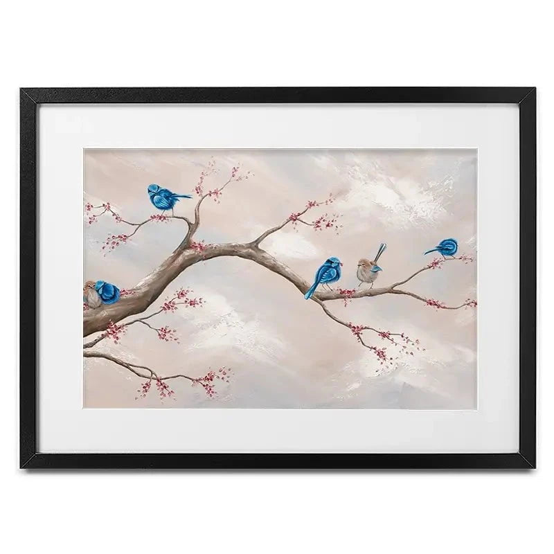 Fairy Wren Adventures Framed Art Print Fairy Wren Adventures Framed Art Print wall art product Isabella Karolewicz