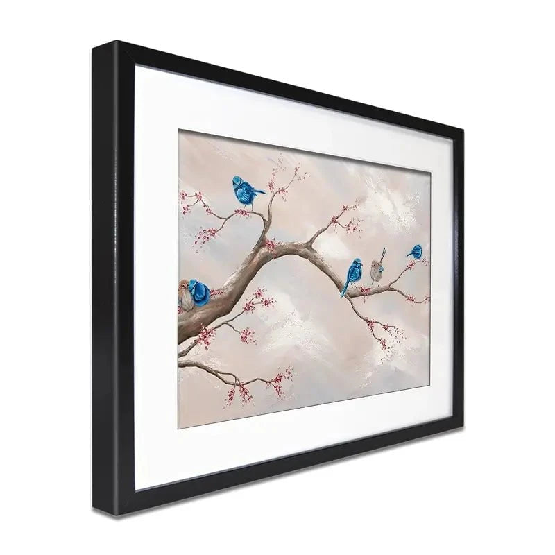 Fairy Wren Adventures Framed Art Print Fairy Wren Adventures Framed Art Print wall art product Isabella Karolewicz