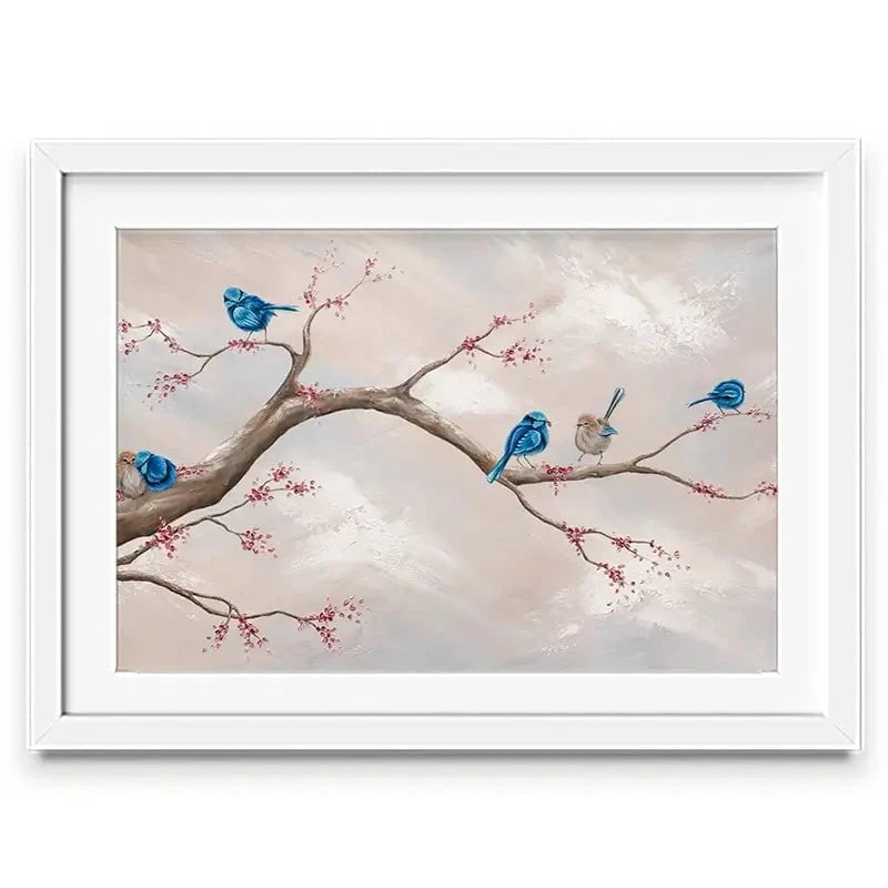 Fairy Wren Adventures Framed Art Print Fairy Wren Adventures Framed Art Print wall art product Isabella Karolewicz
