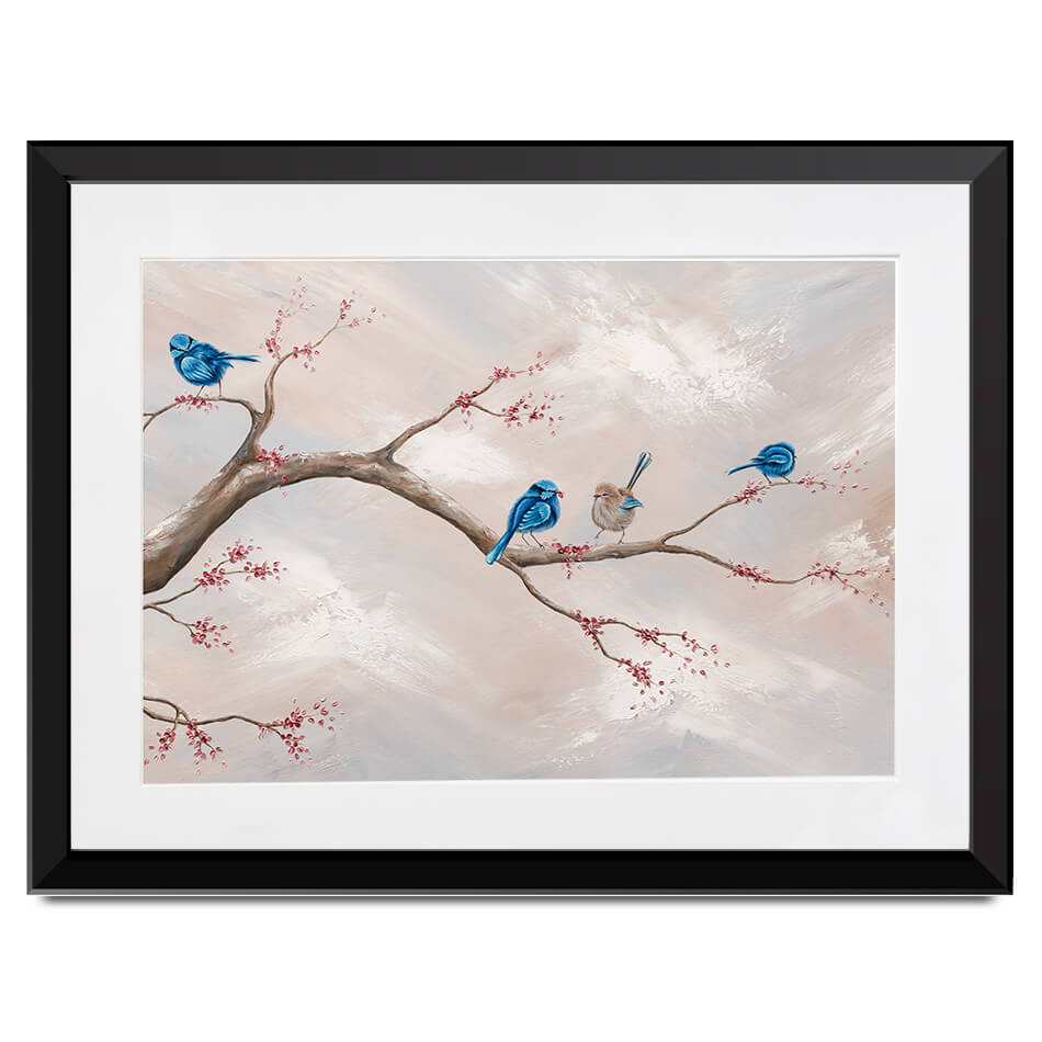 Fairy Wren Adventures Framed Art Print Fairy Wren Adventures Framed Art Print wall art product Isabella Karolewicz