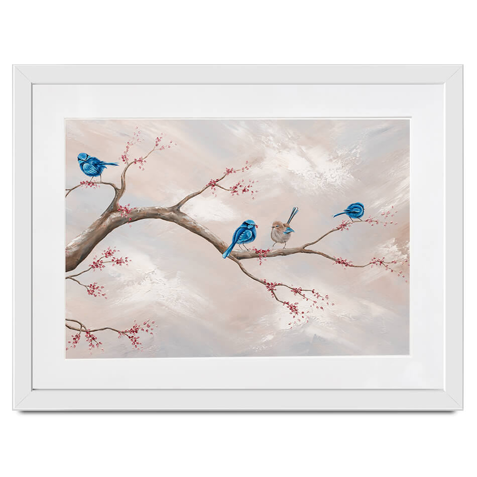 Fairy Wren Adventures Framed Art Print Fairy Wren Adventures Framed Art Print wall art product Isabella Karolewicz