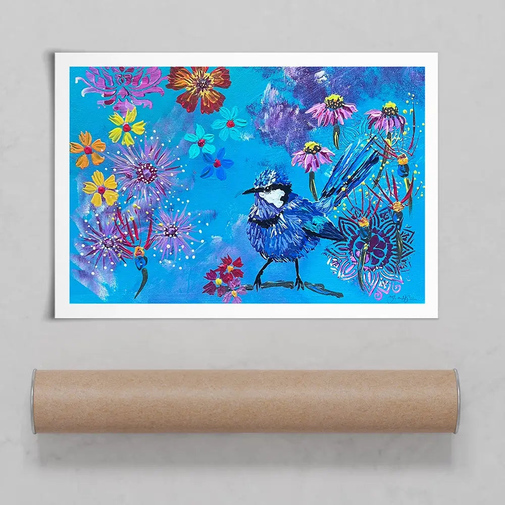 Fairy Wren Art Print Fairy Wren Art Print wall art product Jo Mulligan