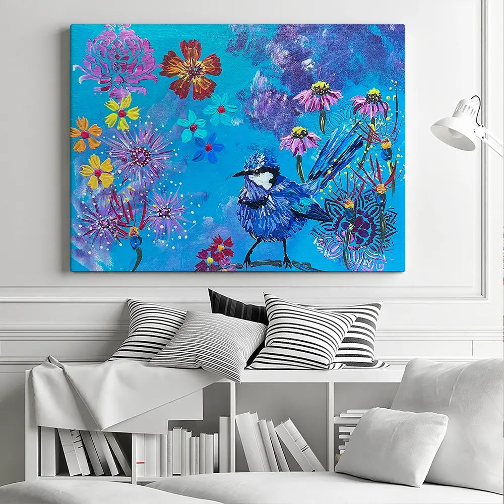 Fairy Wren Canvas Print Fairy Wren Canvas Print wall art product Jo Mulligan