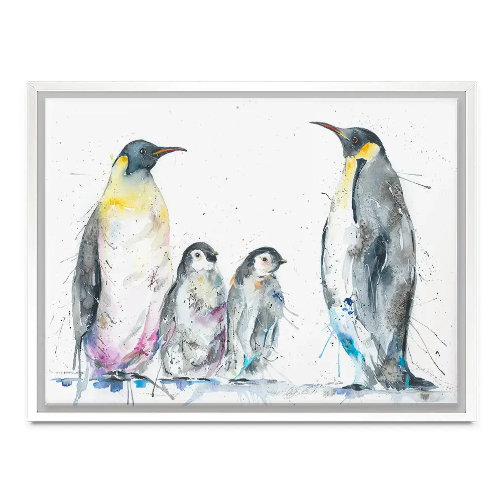 Family Of Penguins Canvas Print Family Of Penguins Canvas Print wall art product Nicola Jane Rowles