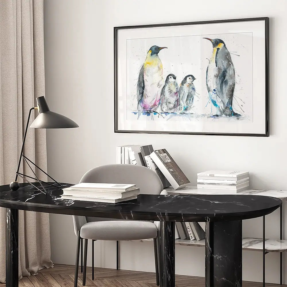 Family Of Penguins Framed Art Print Family Of Penguins Framed Art Print wall art product Nicola Jane Rowles