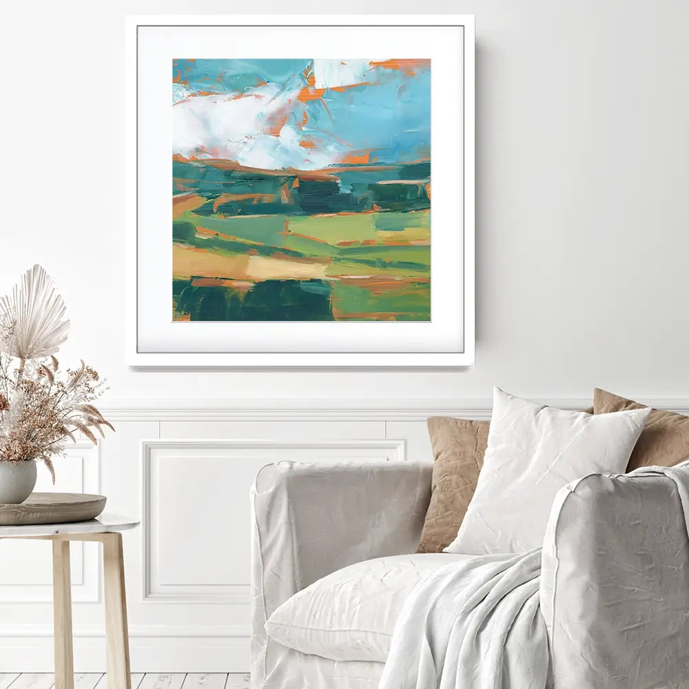 Farmland Vista Square Framed Art Print Farmland Vista Square Framed Art Print wall art product Art Print Shop