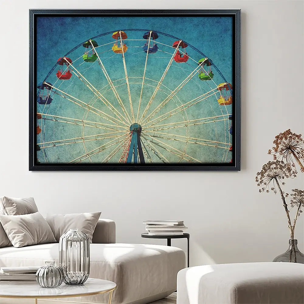 Ferris Wheel Against Blue Sky Canvas Print Ferris Wheel Against Blue Sky Canvas Print wall art product DarkBird / Shutterstock