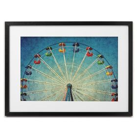 Ferris Wheel Against Blue Sky Framed Art Print wall art product DarkBird / Shutterstock