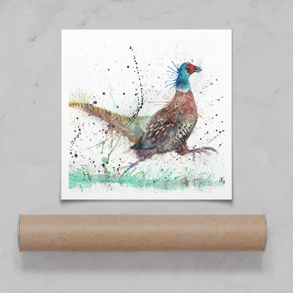 Fez The Pheasant Square Art Print Fez The Pheasant Square Art Print wall art product Jamie Taylor