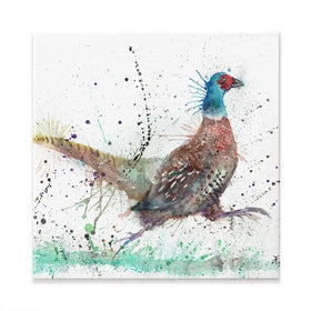 Fez The Pheasant Square Canvas Print Fez The Pheasant Square Canvas Print wall art product Jamie Taylor