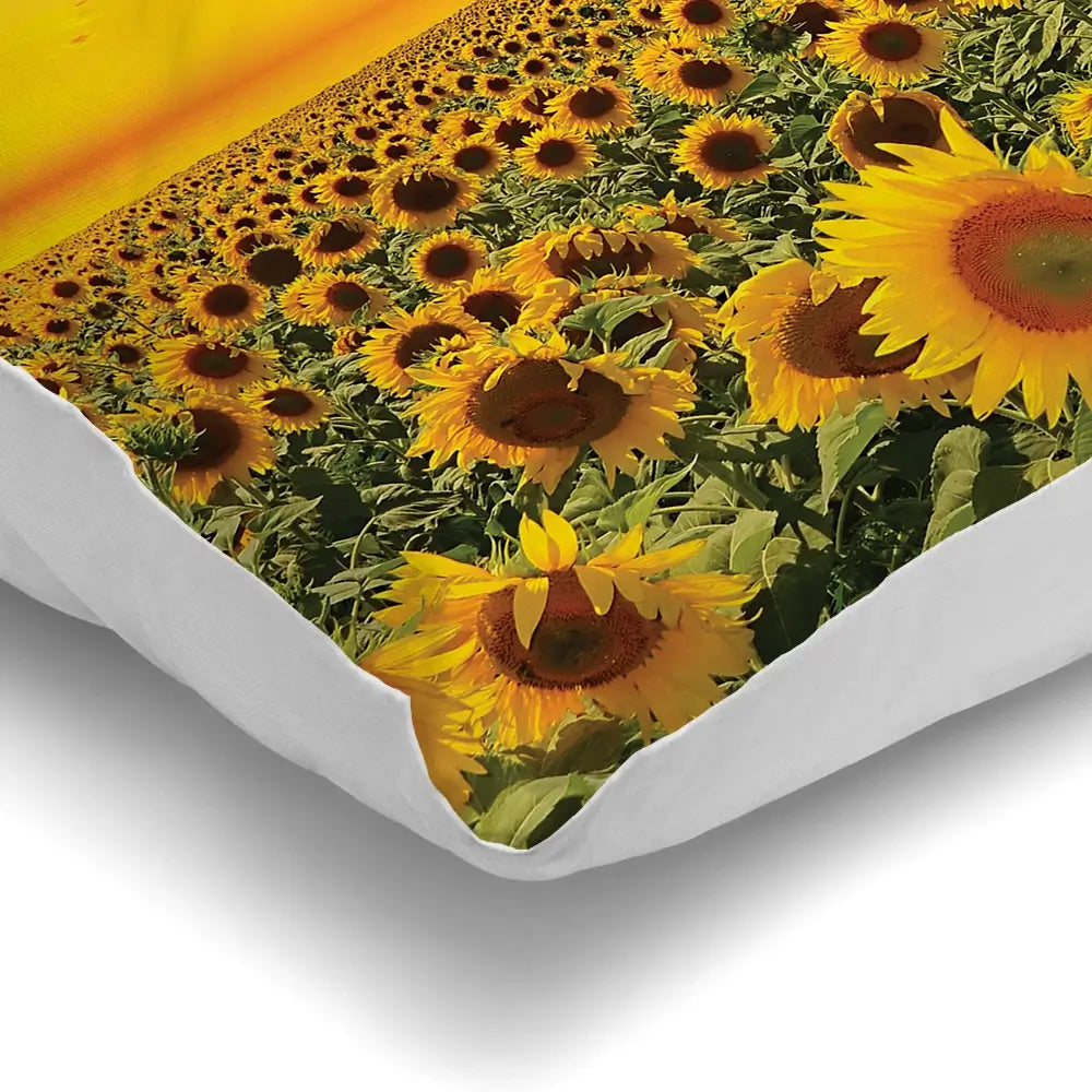 Field Of Blooming Sunflowers Cushion Field Of Blooming Sunflowers Cushion wall art product gornjak / Shutterstock