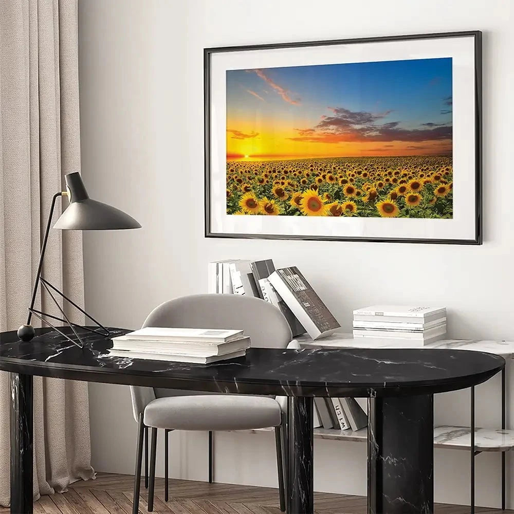 Field Of Blooming Sunflowers Framed Art Print Field Of Blooming Sunflowers Framed Art Print wall art product gornjak / Shutterstock