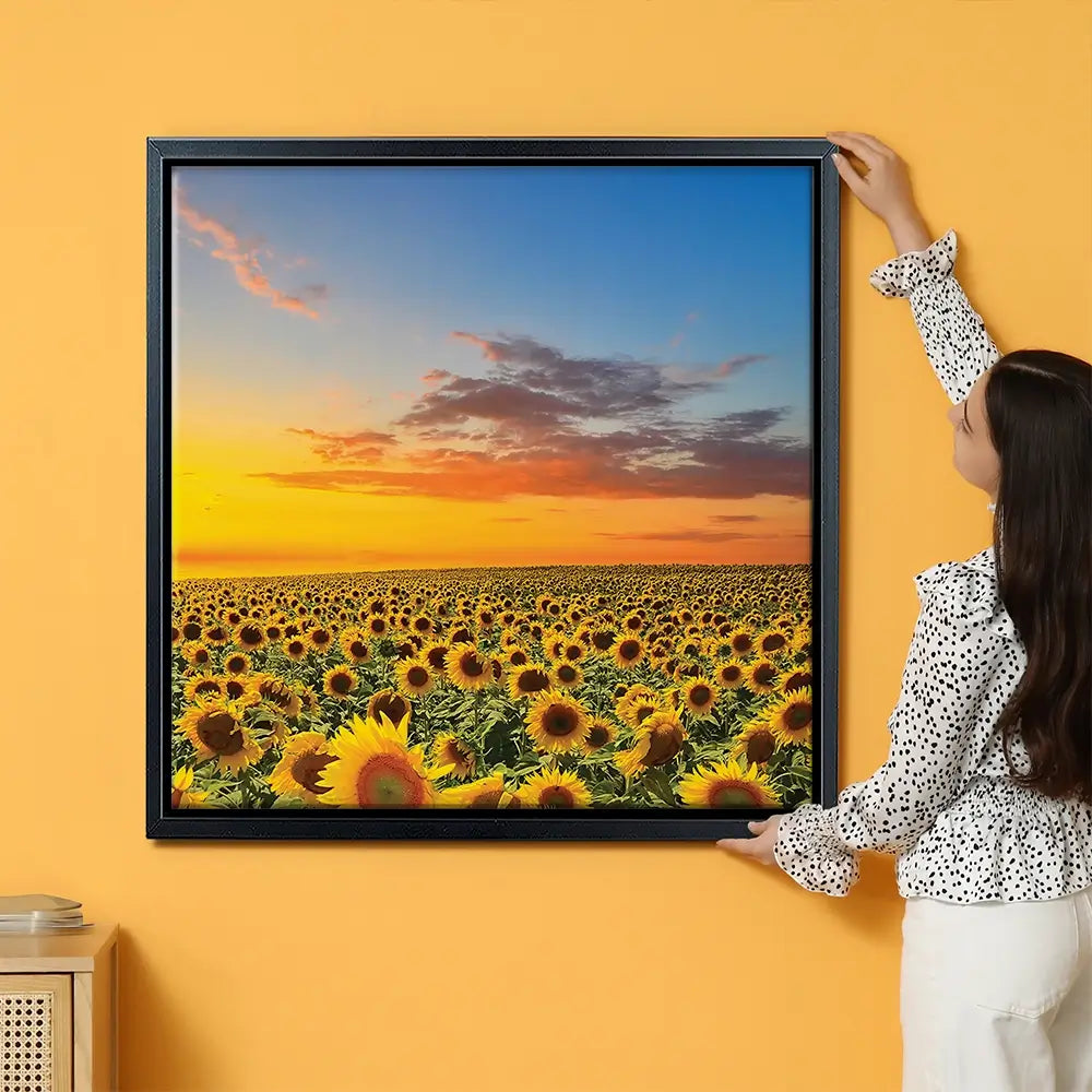 Field Of Blooming Sunflowers Oversized Canvas Print Field Of Blooming Sunflowers Oversized Canvas Print wall art product Art Print Shop