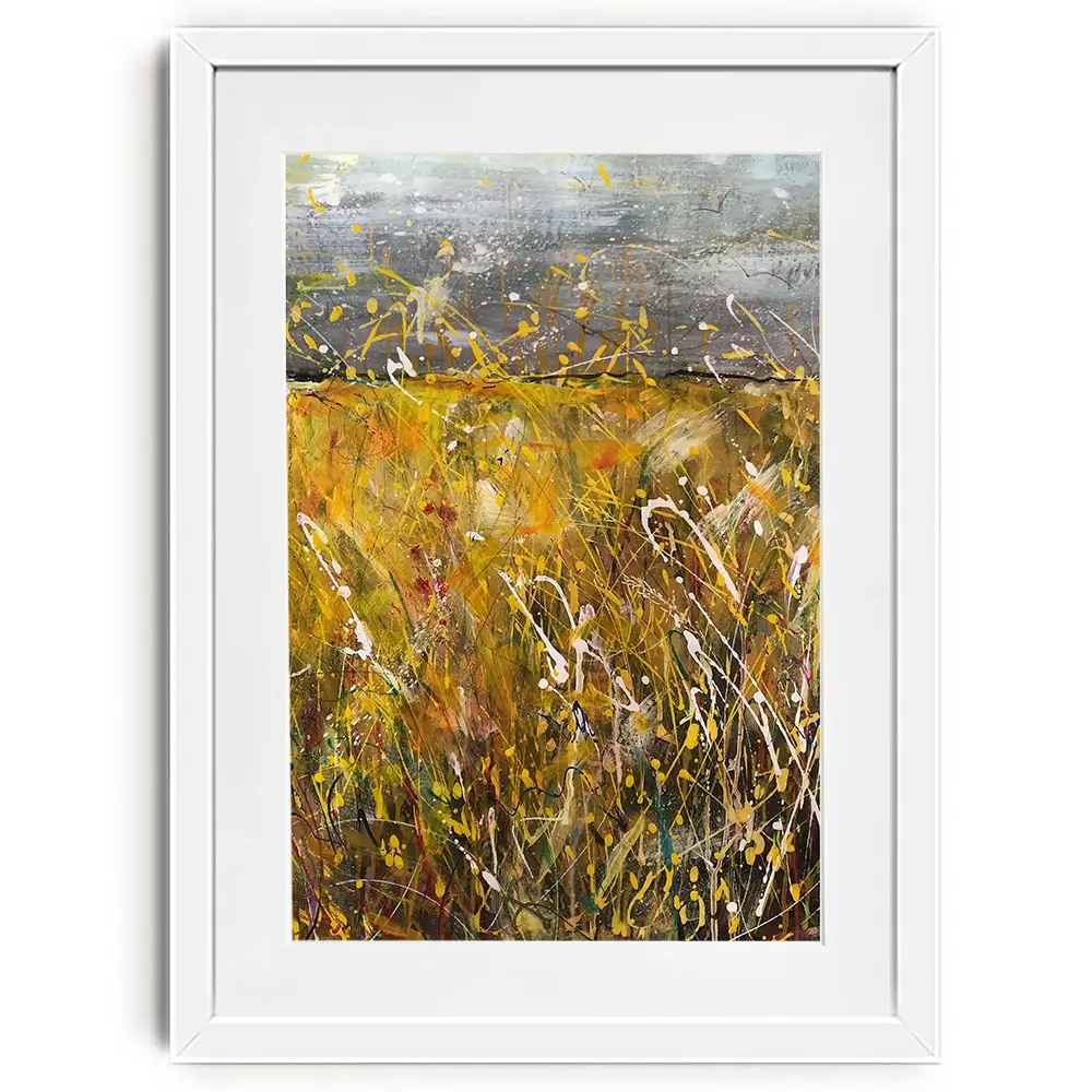 Field Of Gold Framed Art Print Field Of Gold Framed Art Print wall art product Jane Brookshaw