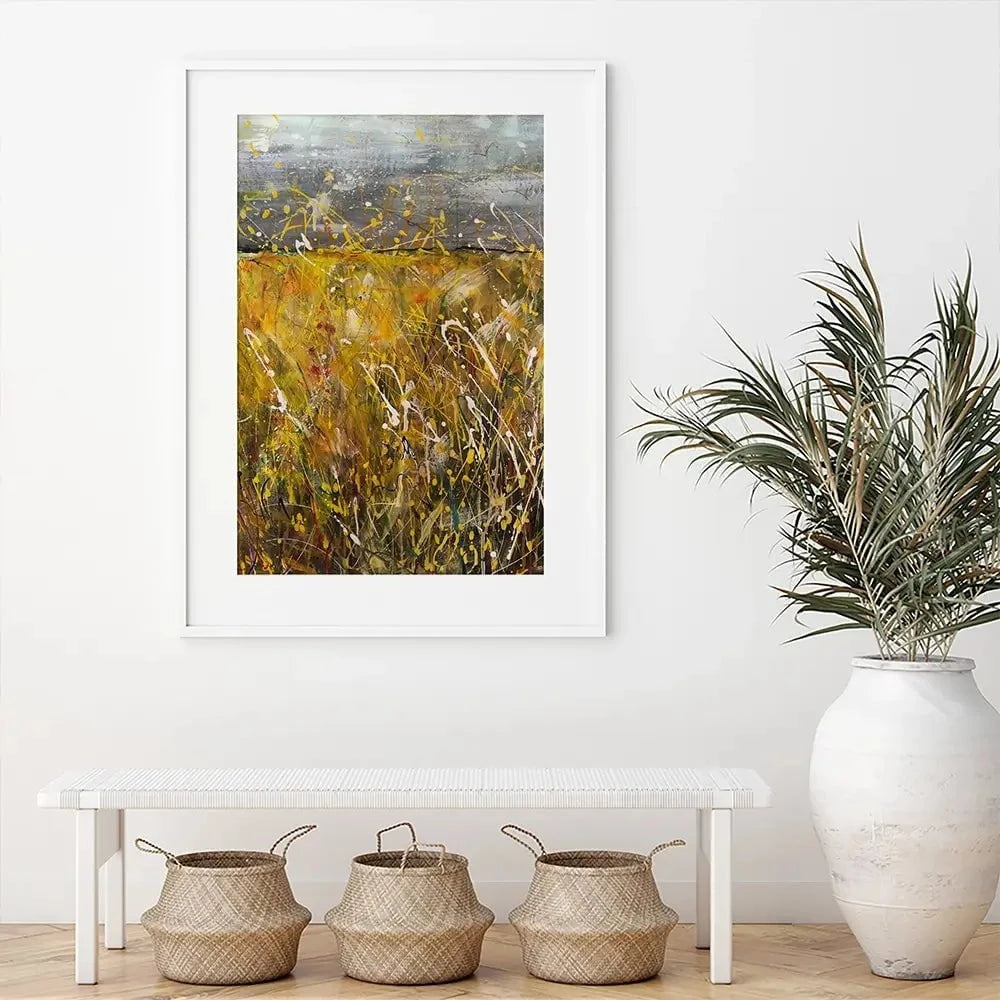 Field Of Gold Framed Art Print Field Of Gold Framed Art Print wall art product Jane Brookshaw