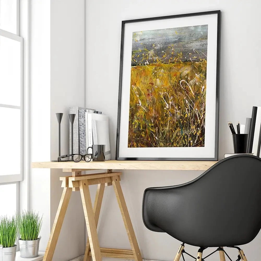 Field Of Gold Framed Art Print Field Of Gold Framed Art Print wall art product Jane Brookshaw