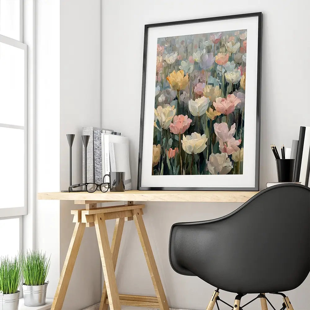 Field Of Tulips Framed Art Print Field Of Tulips Framed Art Print wall art product Art by Özge - Independent