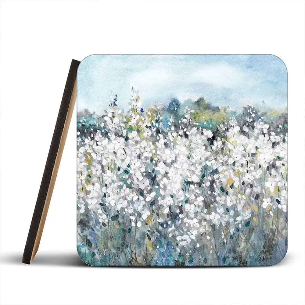 Fields In White Bloom Coaster Set Fields In White Bloom Coaster Set wall art product Carol Robinson