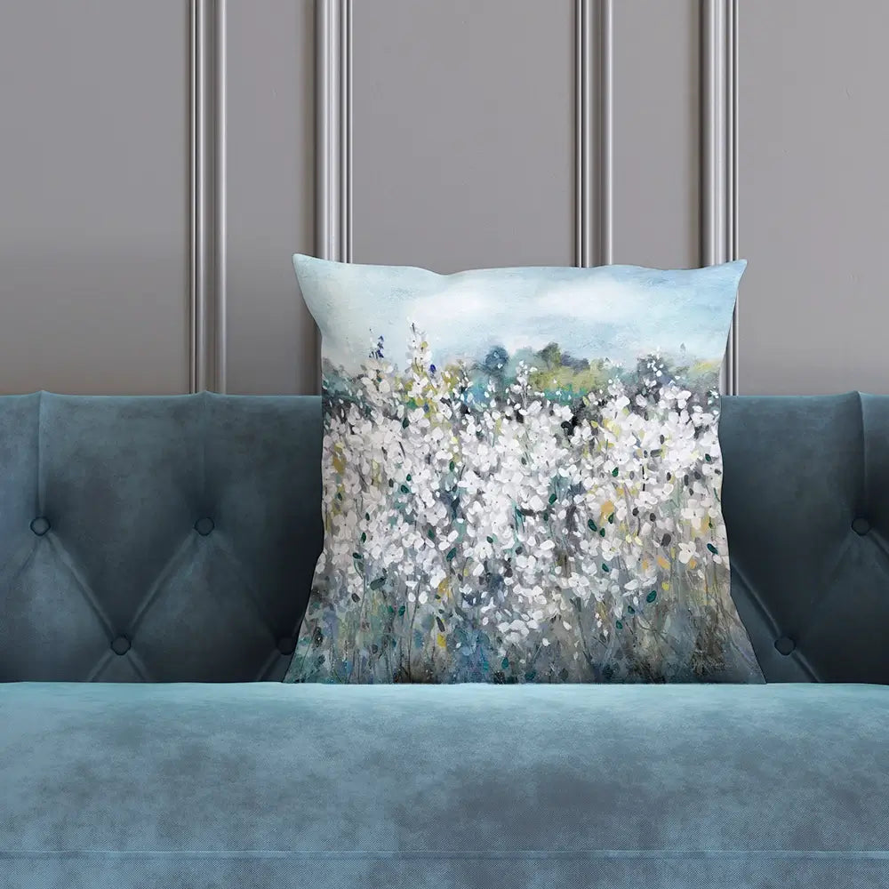 Fields In White Bloom Cushion Fields In White Bloom Cushion wall art product Carol Robinson