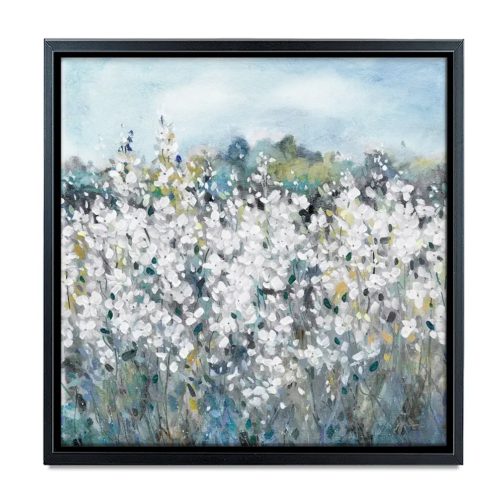 Fields In White Bloom Square Canvas Print Fields In White Bloom Square Canvas Print wall art product Carol Robinson