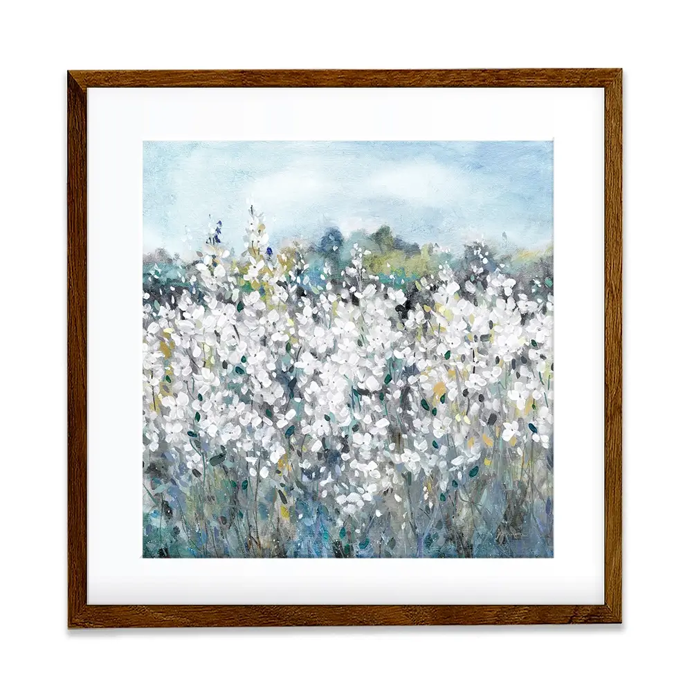 Fields In White Bloom Square Framed Art Print Fields In White Bloom Square Framed Art Print wall art product Carol Robinson