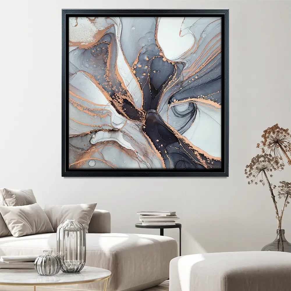 Fifty Shades Of Grey Marble Square Canvas Print Fifty Shades Of Grey Marble Square Canvas Print wall art product Art Print Shop