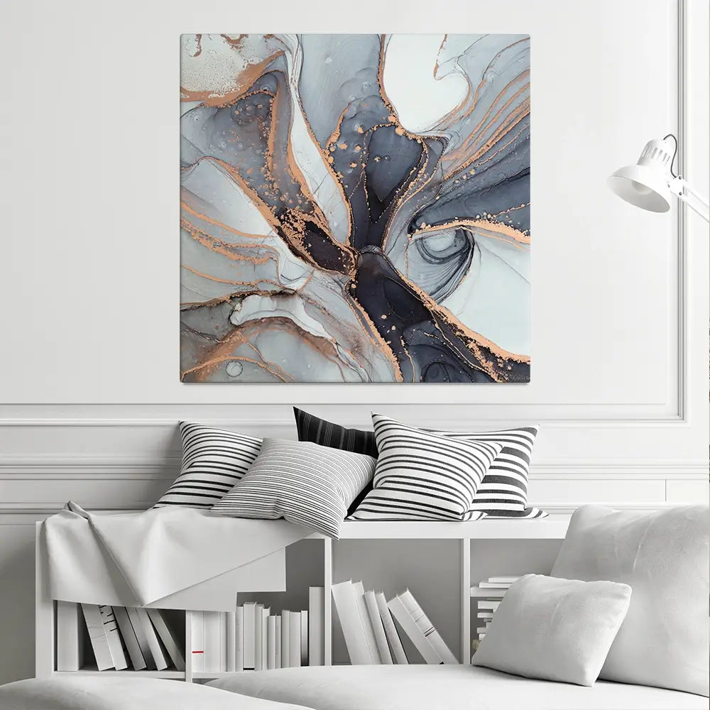 Fifty Shades Of Grey Marble Square Canvas Print Fifty Shades Of Grey Marble Square Canvas Print wall art product Art Print Shop