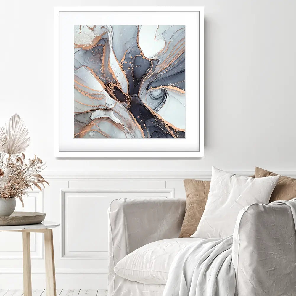 Fifty Shades Of Grey Marble Square Framed Art Print Fifty Shades Of Grey Marble Square Framed Art Print wall art product Art Print Shop