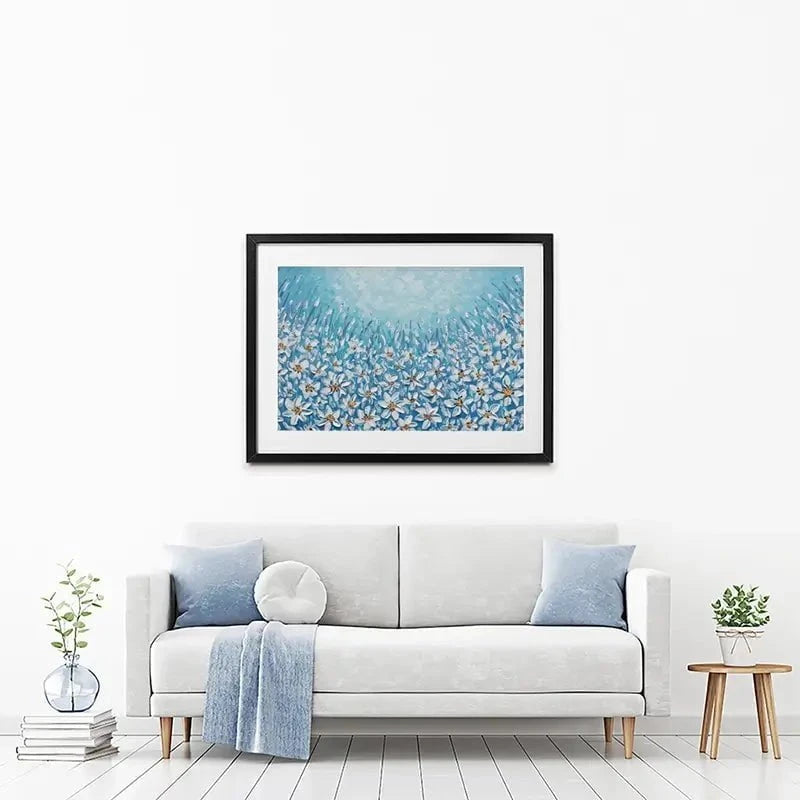 Filled With White Flowers Framed Art Print Filled With White Flowers Framed Art Print wall art product Olga Tkachyk