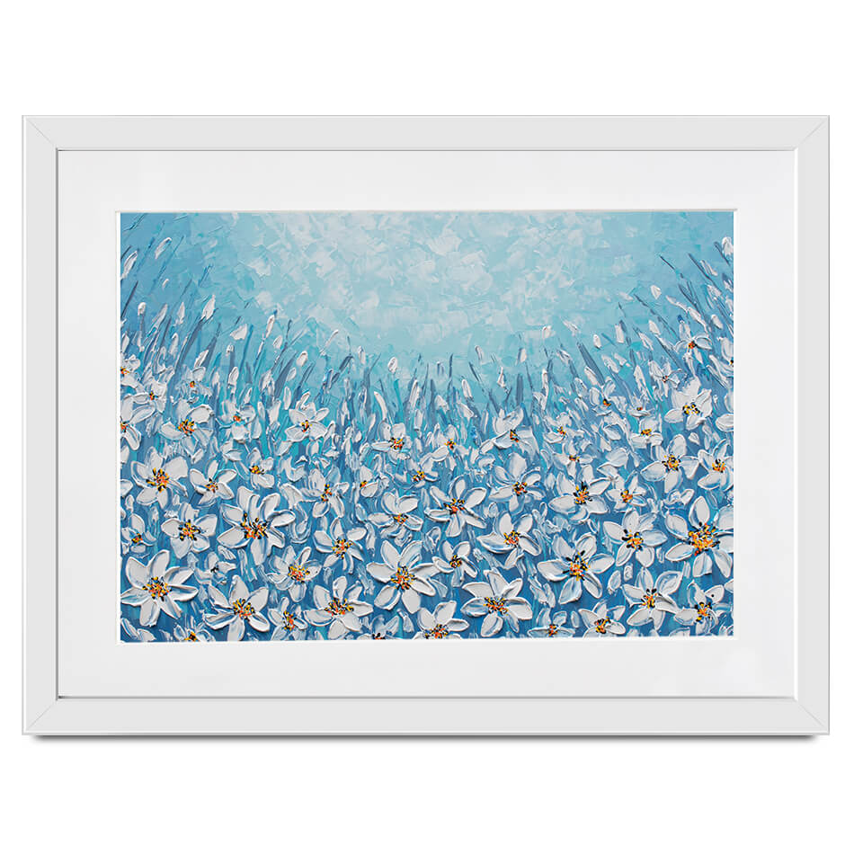 Filled With White Flowers Framed Art Print Filled With White Flowers Framed Art Print wall art product Olga Tkachyk