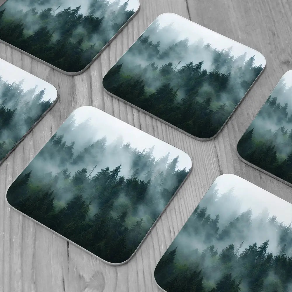 Fir Forest Coaster Set Fir Forest Coaster Set wall art product Roxana Bashyrova / Shutterstock