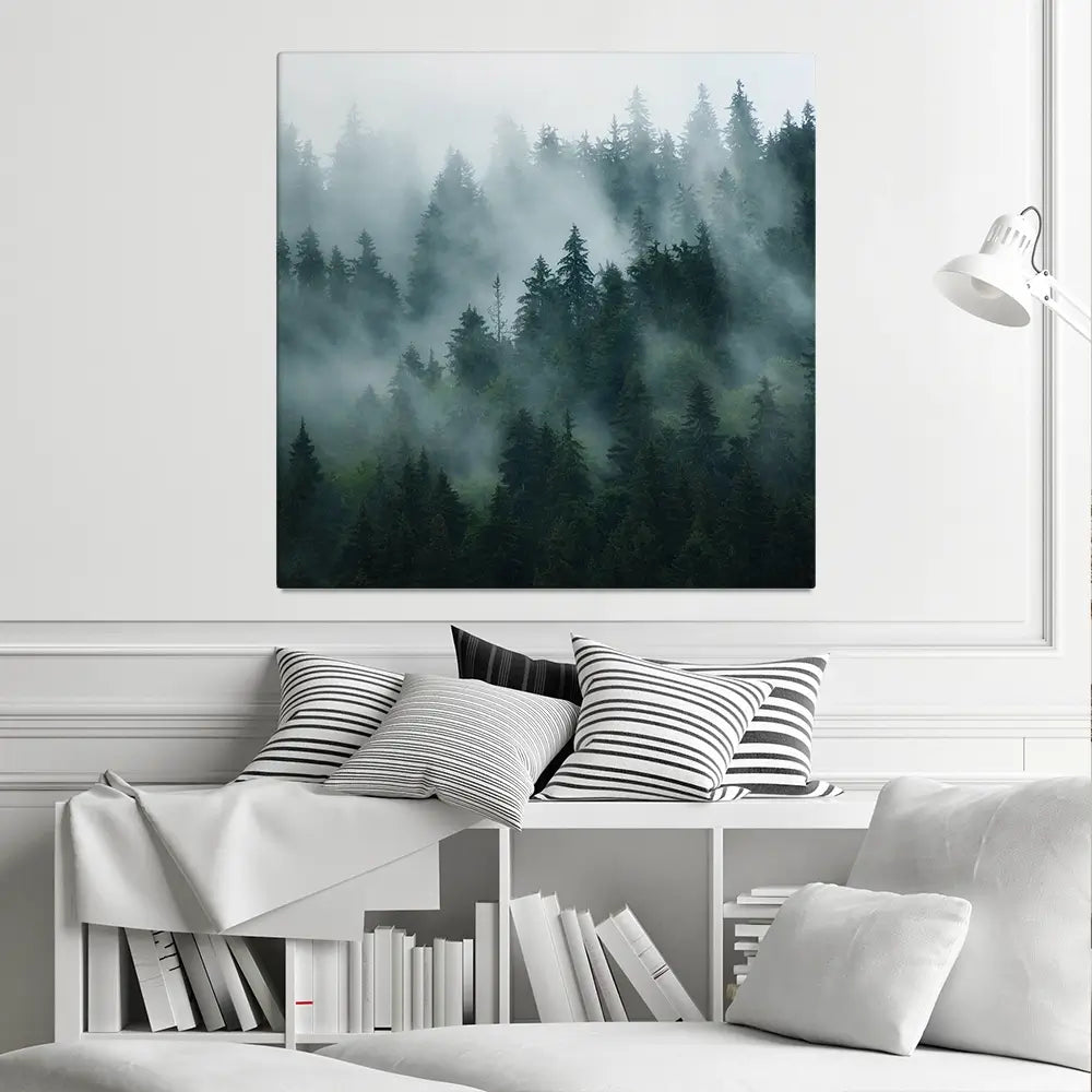 Fir Forest Square Canvas Print Fir Forest Square Canvas Print wall art product Roxana Bashyrova / Shutterstock