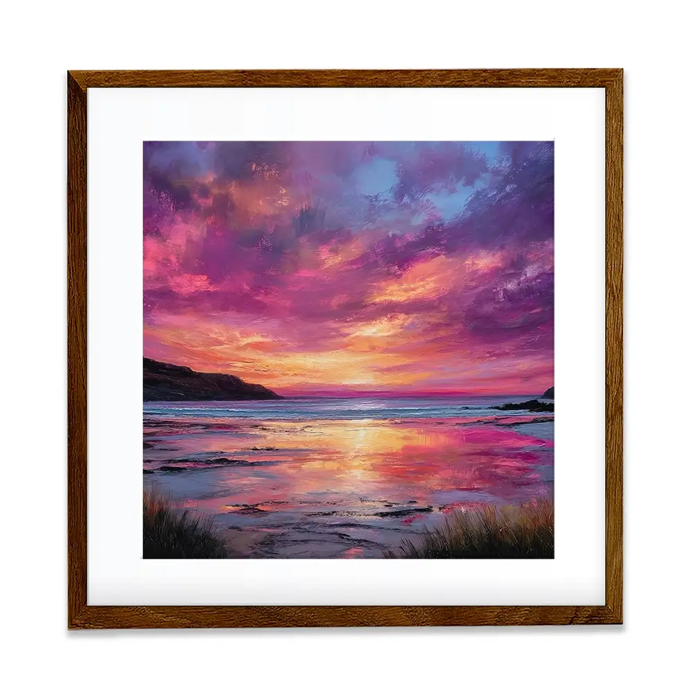 Fire Sky Bay Square Framed Art Print Fire Sky Bay Square Framed Art Print wall art product Art Print Shop