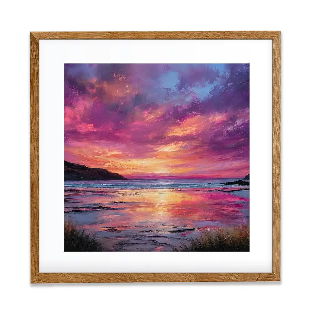 Fire Sky Bay Square Framed Art Print Fire Sky Bay Square Framed Art Print wall art product Art Print Shop