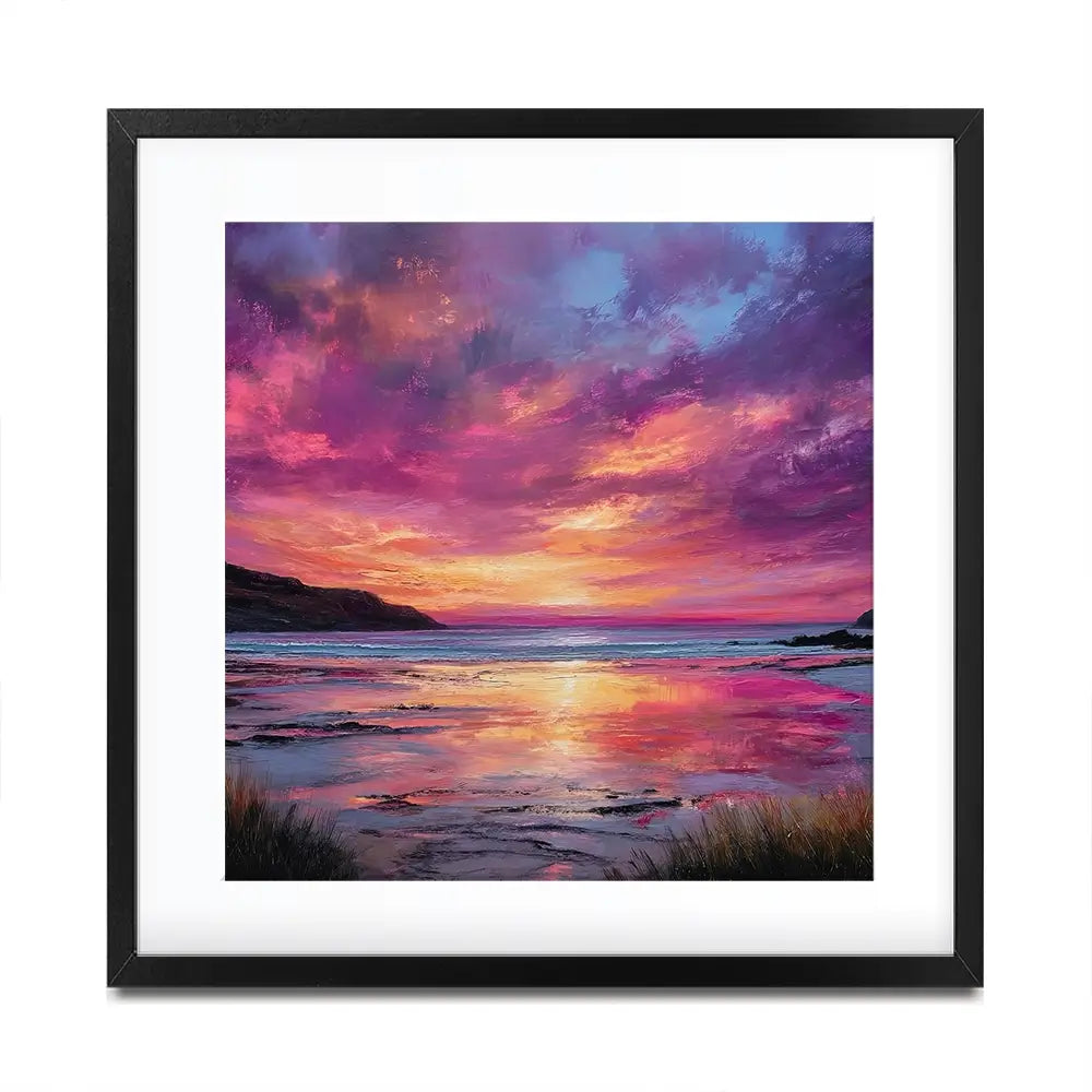 Fire Sky Bay Square Framed Art Print Fire Sky Bay Square Framed Art Print wall art product Art Print Shop