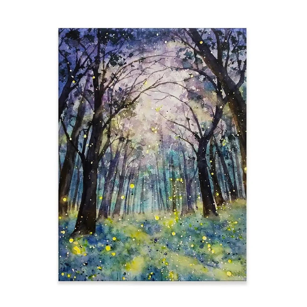 Fireflies Forest Canvas Print Fireflies Forest Canvas Print wall art product Tinna widianti / Shutterstock
