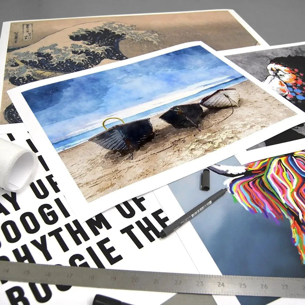 Fishing Boats Under A Brooding Sky Art Print Fishing Boats Under A Brooding Sky Art Print wall art product Helen Hotson / Shutterstock